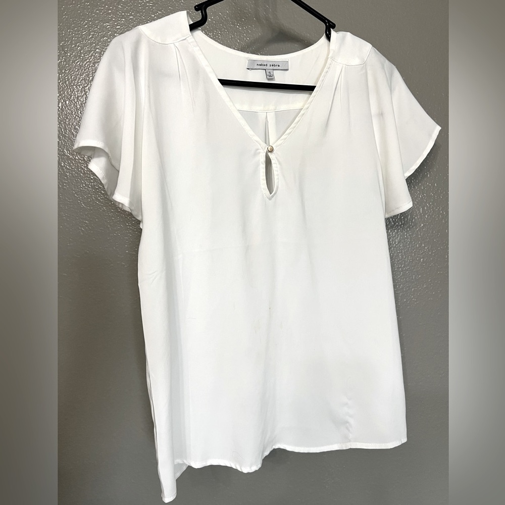 Small Naked Zebra business casual blouse.